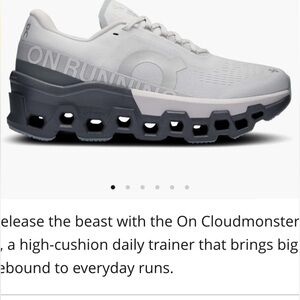 On Running Cream and Gray Athletic Shoes